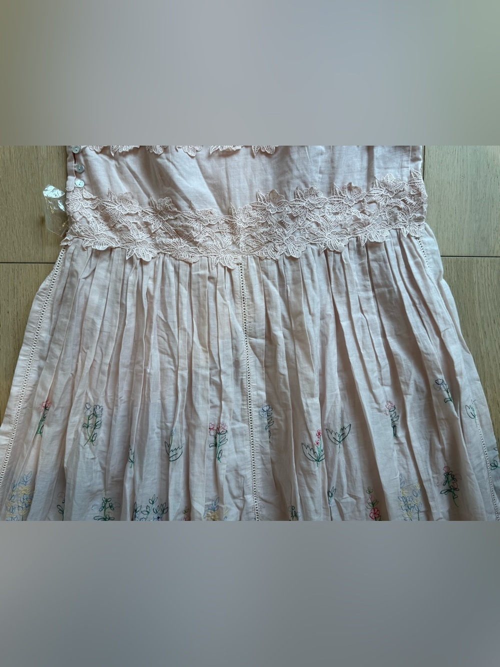 Caroline Constas Blush Pink Floral Embroidered Maxi Dress – Size L – NWT - Picture 6 of 6